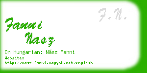fanni nasz business card