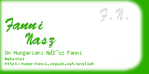 fanni nasz business card